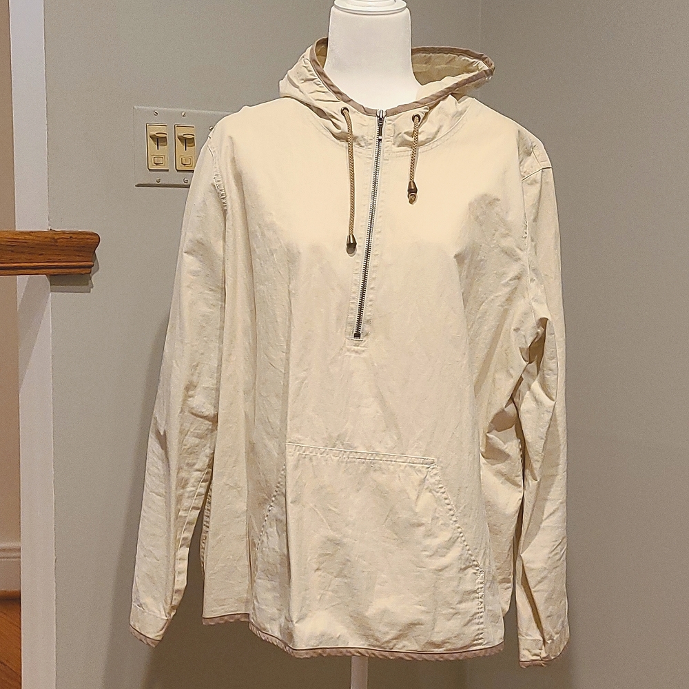 Gap - Hooded Half Zip Pullover Jacket - Linen & Cotton